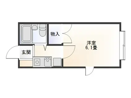 アリス太田第8-1(1K/2階)の間取り写真