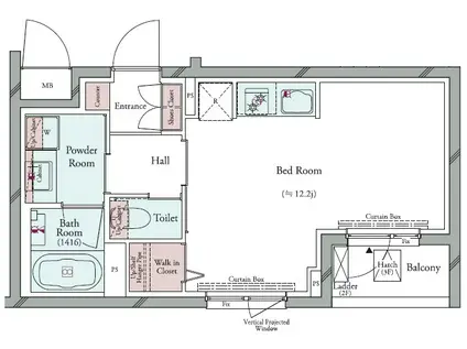 GRAN PASEO 広尾 (ワンルーム/2階)の間取り写真