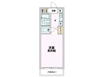 コートフォンテーヌII(1K/3階)の間取り写真