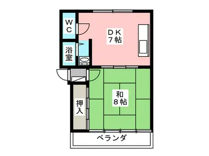 ハイム・エビス(1DK/3階)の間取り写真