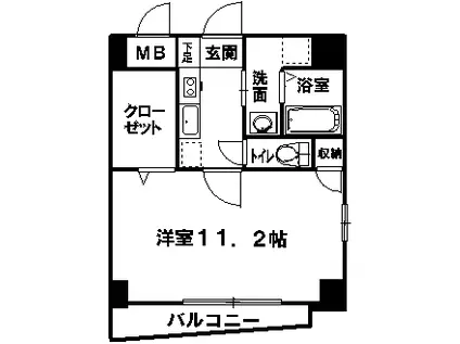 リバーウォーク南観音(1K/9階)の間取り写真