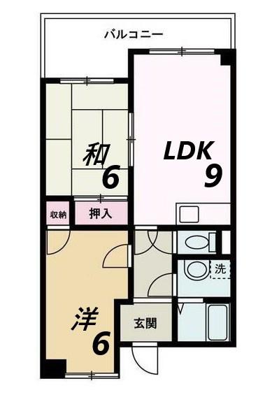 ブリージェ姫路(2LDK/5階)の間取り写真