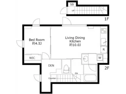 アリュイッテ青井(1LDK/2階)の間取り写真