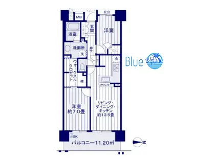 川崎サイトシティ4番館(2LDK/6階)の間取り写真