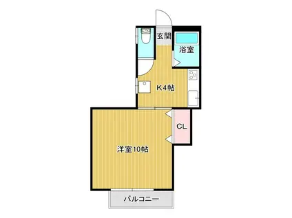 サンエイハイツ西嶋I(1K/2階)の間取り写真