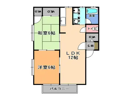 サンイーストコーポA(2LDK/2階)の間取り写真
