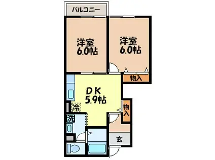 ANNEX31-III(2DK/1階)の間取り写真