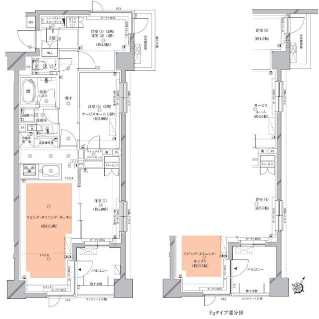OPUS RESIDENCE MEGURO SENZOKU(2SLDK/1階)の間取り写真