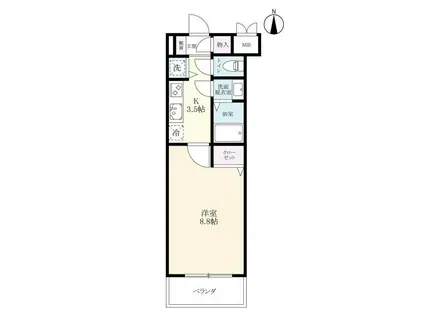 アステール(1K/1階)の間取り写真