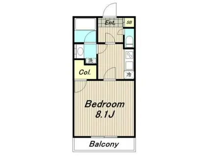 ルミエール(1K/1階)の間取り写真