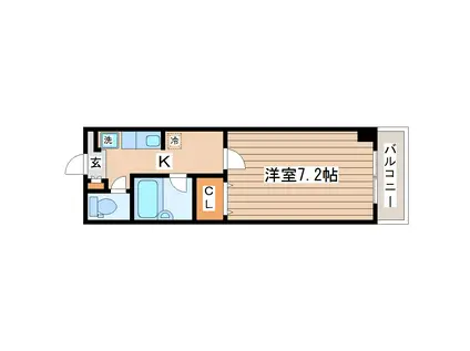 モンレーブ通町(1K/2階)の間取り写真