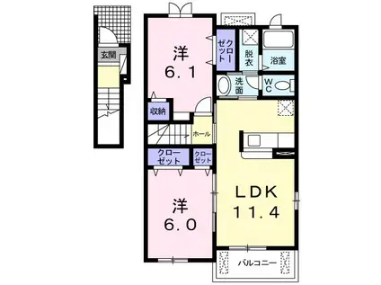 ライグッドIV(2LDK/2階)の間取り写真