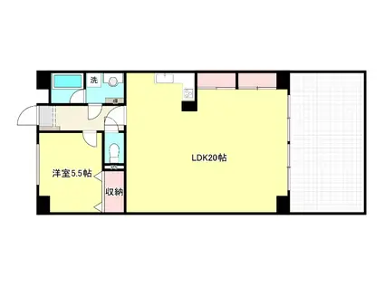 グランピアマンションリバーサイド(1LDK/1階)の間取り写真