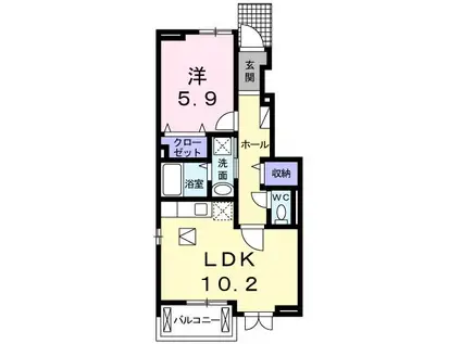 コリーヌ(1LDK/1階)の間取り写真