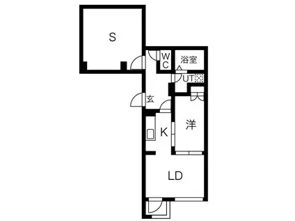KINOMORI代々木上原(1SLDK/2階)の間取り写真