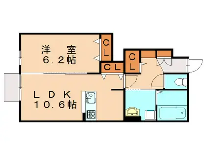 D-ROOM彩都ピア参番館(1LDK/1階)の間取り写真