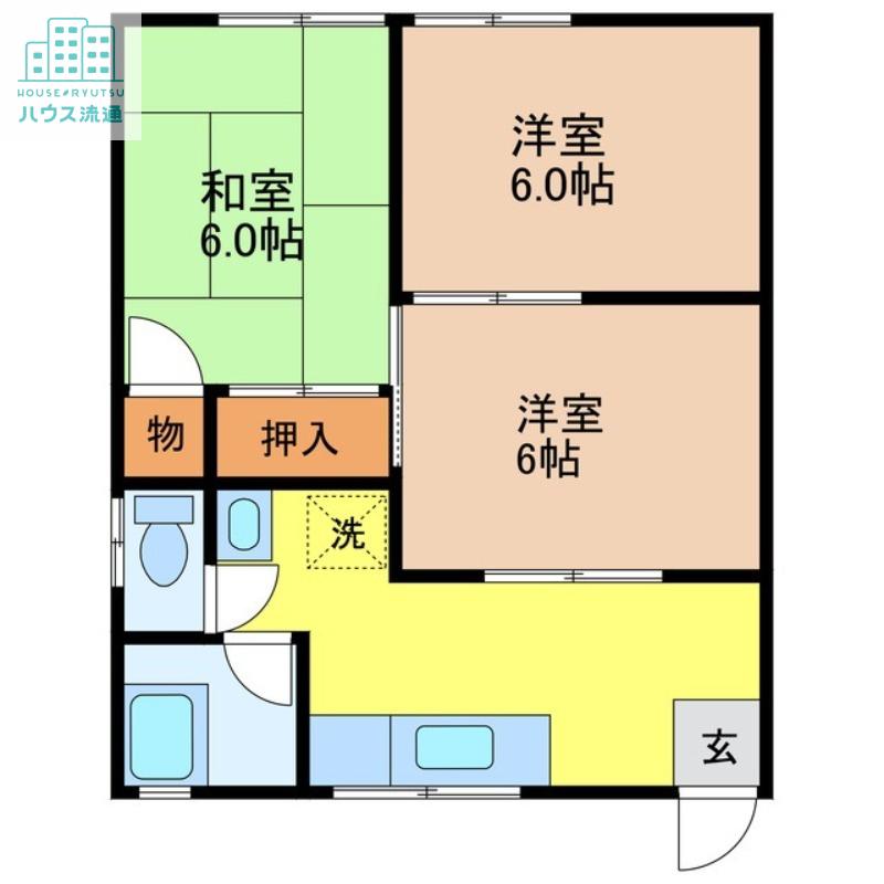 パークハイツ野田A(3K/1階)の間取り写真