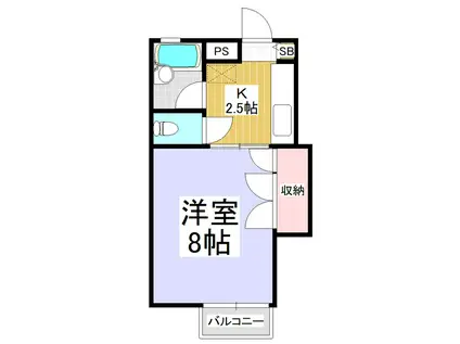 有明ハイム(1K/2階)の間取り写真