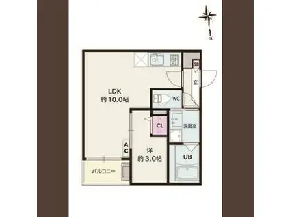 JACK MOTOSHIBATAHIGASHII(1LDK/2階)の間取り写真