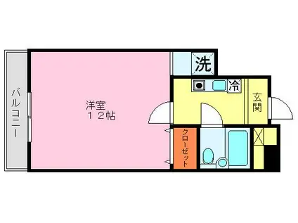 ケイエスビータワー(1K/7階)の間取り写真