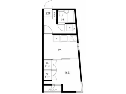 菱和パレス中落合(1DK/1階)の間取り写真