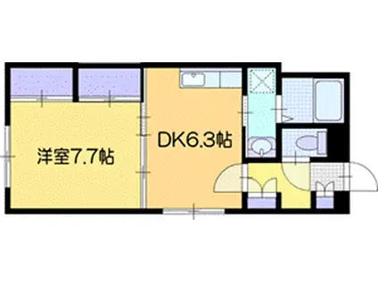 TK松並(1DK/3階)の間取り写真