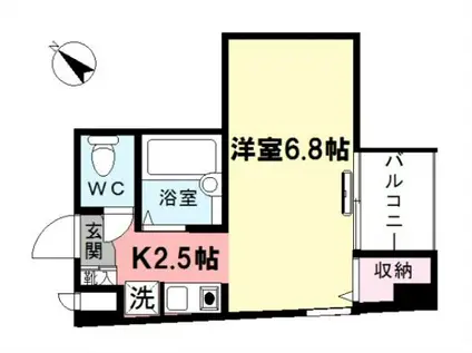 クロスロード荻窪(1K/2階)の間取り写真