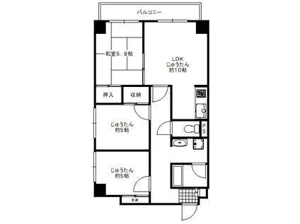 池田山コープ(3LDK/8階)の間取り写真