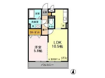 グレースヒルズI・II(1LDK/3階)の間取り写真