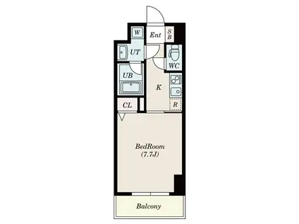 グランシェーヌ八幡(ワンルーム/4階)の間取り写真