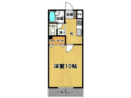トリニティミツワ3(1K/1階)の間取り写真