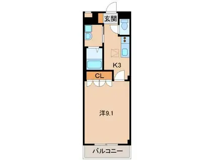 わかやま電鉄貴志川線 日前宮駅 徒歩28分 2階建 築18年(1K/1階)の間取り写真