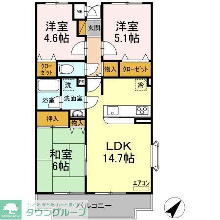 ビューパークヤマモ(3LDK/1階)の間取り写真
