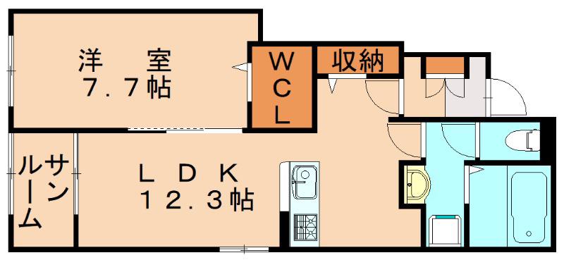 パークサイド(1LDK/1階)の間取り写真