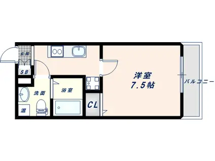 BG新深江(1K/5階)の間取り写真
