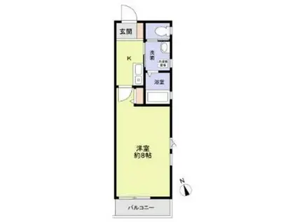 エステートピアM6(1K/2階)の間取り写真