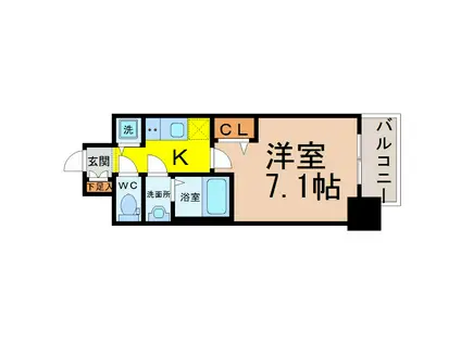 プレサンス金山コネクト(1K/9階)の間取り写真