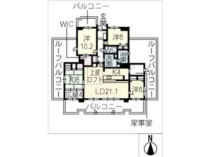 キャッスルハイツ武豊桜ヶ丘II 901(4LDK/9階)の間取り写真
