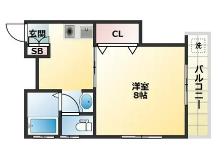 ジーナアビコ(1DK/2階)の間取り写真