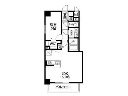 レジデンス京町通(1LDK/2階)の間取り写真