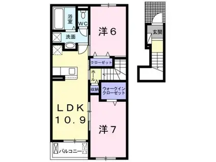 ミルト・フィーレ(2LDK/2階)の間取り写真