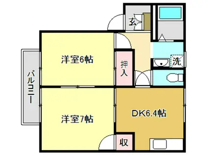 ラフォーレ・アパート(2DK/2階)の間取り写真