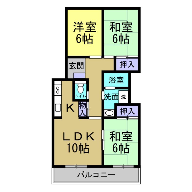 大豊ヒルズ(3LDK/4階)の間取り写真