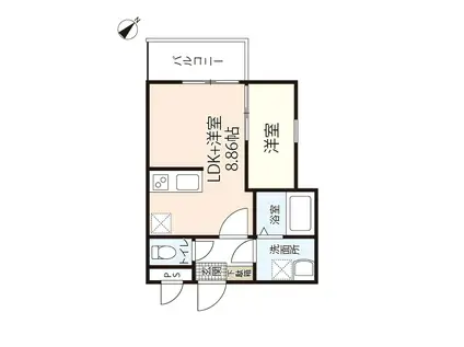 ウイングコート舟入(1LDK/3階)の間取り写真