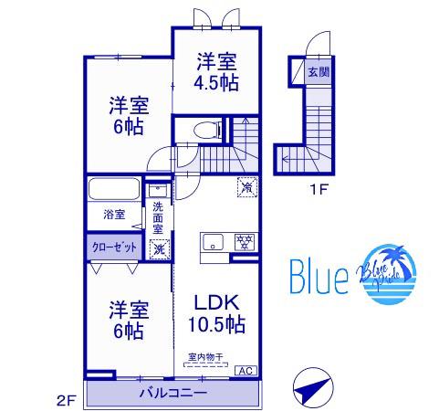 VILLA LUMINOUS SHONANDAI(3LDK/1階)の間取り写真