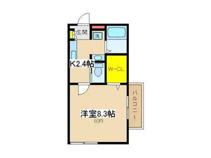 ガーデンヒルズ仏向IV(1SK/1階)の間取り写真