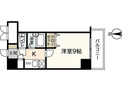 ラントハウス幟町(1K/7階)の間取り写真