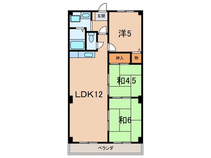 第1メゾン藤原(3LDK/3階)の間取り写真