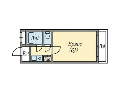 サンハイツ学が丘(1K/3階)の間取り写真