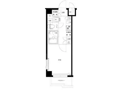 ルーブル旗の台弐番館(1K/2階)の間取り写真